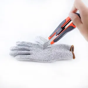 Factory Level B-F White PU Finish Coated Gloves Anti Cut Coated Construction Work Safety Gloves For Security Work