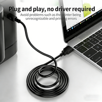 Câble d'imprimante USB 2.0 noir de haute qualité 1m 1,5m 2m nickelé Type A mâle vers Type B mâle
