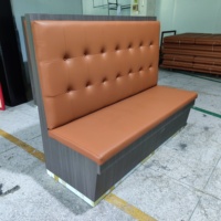 Banquette de restaurant moderne en cuir PU marron, avec dossier capitonné, pour café, bar, hôtel, salle à manger