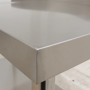 Mesa <span class=keywords><strong>de</strong></span> Trabajo <span class=keywords><strong>de</strong></span> Acero Inoxidable para <span class=keywords><strong>Cocina</strong></span> Comercial <span class=keywords><strong>de</strong></span> Restaurante, Respaldo, Estante <span class=keywords><strong>de</strong></span> Almacenamiento <span class=keywords><strong>de</strong></span> Doble Capa, Acabado Pulido, Altura Ajustable - Product Image 4