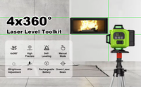 Niveau laser professionnel pour marquage au sol et mural, kit de niveau laser à faisceau vert auto-nivelant 360° pour travaux de construction