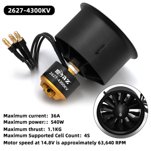 Ventilateur à conduit électrique (<span class=keywords><strong>EDF</strong></span>) RCXAZ 50~120mm à 12 pales, moteur brushless outrunner 2627 2836 3748 F5075 4S//5S/<span class=keywords><strong>6S</strong></span>/10S, groupe d'alimentation <span class=keywords><strong>EDF</strong></span> pour RC - Product Image 4