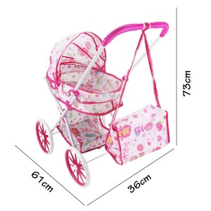 Samtoycn Giocattolo Fai-da-Te per Bambine, Passeggino <span class=keywords><strong>Rosa</strong></span> da Principessa con Cestino Portaoggetti e Borsa - Product Image 4