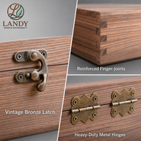 Caja de Whisky de Pino Vintage Premium con Logotipo Personalizado, Cofre de Almacenamiento de Licores de Madera Rústica Hecha a Mano para Estuche Ejecutivo