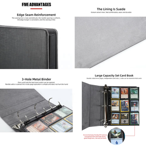   Classeur de cartes à collectionner à 9 pochettes en cuir PU durable, album pour 900-1200 cartes avec organisateur de rangement zippé pour TCG CCG - Product Image 4