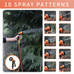 लचीला गार्डन नली 3 परत प्राकृतिक लेटेक्स बहु फ़ंक्शन नोजल के साथ अनुकूलित - Product Image 5