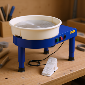 Torno de Alfarería de Cerámica Azul de 14 Pulgadas, Máquina con Velocidad Ajustable de 60-300 RPM para la Fabricación de Productos en el Hogar - Product Image 2