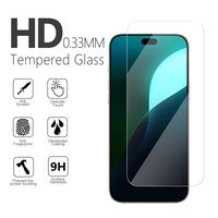 Protection d'écran HD transparente 9H anti-rayures, film en verre trempé 2.5D incassable bord à bord pour iPhone 18 17 16 15 14 Pro Max