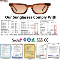 Lunettes de soleil carrées en acétate poli européen américain vintage surdimensionné pour hommes femmes CR39 UV400