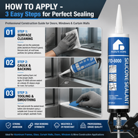 Scellant neutre FEIDU FD-6000 pour surfaces en pierre intérieures et extérieures, imperméable, de haute qualité, durable, pour le remplissage et l'étanchéité du verre