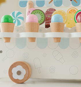 <span class=keywords><strong>Mini</strong></span> Playhouse en bois <span class=keywords><strong>cuisine</strong></span> et ensemble de jouets alimentaires semblant jouer chariot à crème glacée jeux de rôle enfants cadeaux dans l'emballage de la boîte - Product Image 4