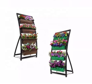 BSCI Manufactur4 Tiers Patio Balcón Vertical Jardín <span class=keywords><strong>elevado</strong></span> Cama elevada Maceta de amapola para verduras Flores Hierbas Planta Metal - Product Image 3