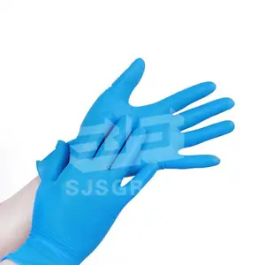עמיד למים xl nitrile צבע כחול כפפות ארוך אבקה חינם כפפות חנקית מסך מגע כפפה