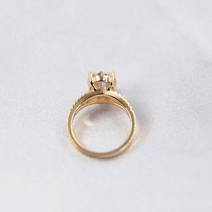 14k Yellow Gold With 3ct Oval <b>Moissanite</b> Diamond <b>Ring</b> Fashion Wedding Engagement <b>Ring</b> for Women - Product Image 5