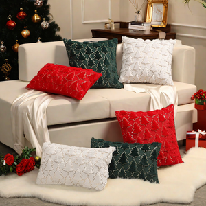 ปลอกหมอนอิงตกแต่งต้นคริสต์มาสในฤดูหนาวปลอกหมอนอิงขนสัตว์เทียมนุ่มตกแต่งคริสต์มาสด้วยผ้าแจ็คการ์ด - Product Image 2