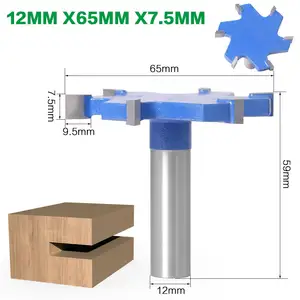 1/2 "Schaft 12mm Schaft 6 Kanten Schlitz schneider Holz bearbeitungs werkzeug Fräser für Holz fräser