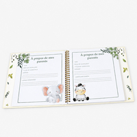 Livre de souvenirs pour bébé personnalisé à couverture rigide avec reliure Wire-O, impression à l'encre de soja FSC, album pour bébé français avec estampage à chaud