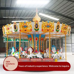 Nouveau Grand Carrousel Électrique de Luxe Scénique pour Enfants, Équipement d'Attraction Extérieur en FRP et Acier pour Parc - Product Image 4