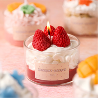Bougie parfumée mignonne et kawaii en cire de soja, écologique, parfum fruité, mini-coupe dessert, pour le Nouvel An chinois