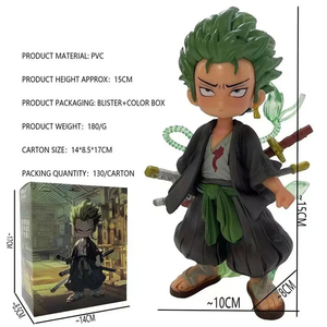 14cm Roronoa <span class=keywords><strong>Zoro</strong></span> tres espada/hoja estilo batalla Q versión colección figurita modelo PVC Anime <span class=keywords><strong>figura</strong></span> estatuas - Product Image 2