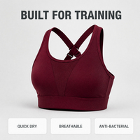 Soutien-gorge de sport dos croisé pour femme, maintien élevé, soutien-gorge de yoga, bretelles réglables, soutien-gorge de fitness sans coutures, logo personnalisé, vente en gros