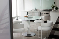 Table à manger ronde, mobilier italien, plateau en verre et marbre, pour restaurant, usine de fourniture