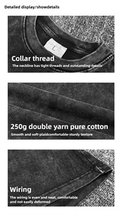 Camiseta <span class=keywords><strong>Berserk</strong></span> Vintage Lavada, 240g, Negra, Corte Holgado, 100% Algodón, Estampado Gráfico, Calidad Superior, Lavado Ácido - Product Image 3