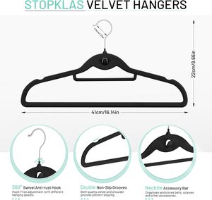 Perchas de Terciopelo Antideslizantes con Ganchos Acolchados, Diseño Plegable que Ahorra Espacio, para Guardar Ropa, Utensilios de Cocina y Bolsas - Product Image 2
