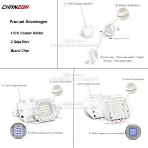 Chip LED de alta potencia UV 120W 150W 200W 400W 300W 500W ultravioleta púrpura 365nm 370nm 380nm 385nm 390nm 395nm 400nm 405nm 425nm - Product Image 2