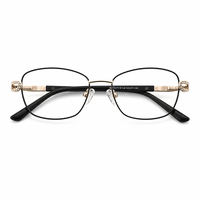 Monture de lunettes en métal, 4 couleurs disponibles, charnière en cristal, lunettes optiques 52-17-140, vente en gros