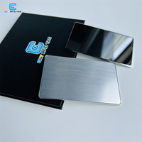 Carte de visite en métal NFC argentée personnalisée, carte intelligente RFID NTAG213 avec logo personnalisé