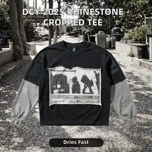 เสื้อยืดแขนยาวผู้ชาย คอกลม พิมพ์ลาย ถักทอ สไตล์ฮิปฮอป สตรีทแวร์ - Product Image 2