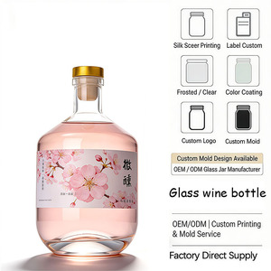 Bouteilles en verre avec bouchon, personnalisables avec logo, de luxe, écologiques, recyclables et rechargeables, 250 ml et 500 ml, pour jus, alcool, vodka, vente en gros - Product Image 6