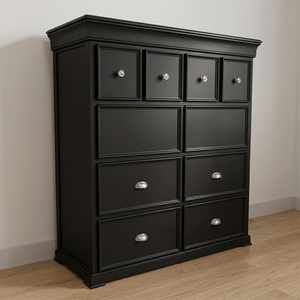 Commode noire de style européen (10 tiroirs), armoire de rangement pour chambre et salon - Product Image 4