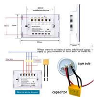 Interrupteur mural tactile intelligent Wi-Fi 250V 10A standard AU/US pour appareils électroménagers, compatible Tuya Alexa, avec variateur de lumière - Vente en gros