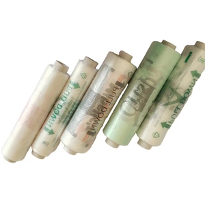 Sac de courses biodégradable transparent à poignée, personnalisable, pour usage domestique, avec soufflet latéral, modèle T-shirt, vente chaude - Product Image 1