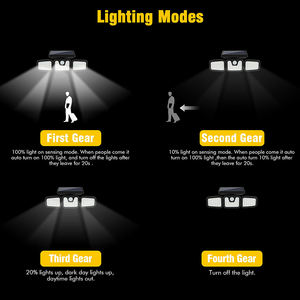 Lámpara Solar LED de Pared para Jardín con Sensor de Movimiento, Impermeable IP65, Ángulo Ajustable, Alto Brillo, Iluminación Automática - Product Image 6