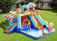 Château gonflable aquatique et trampoline pour enfants Jumping Deer : toboggan aquatique élastique et piscine, amusant, durable, en nylon, facile à installer, pour l'extérieur