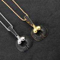 Collier avec pendentif tête de gorille personnalisé, CZ noir, bijoux hip hop pour hommes
