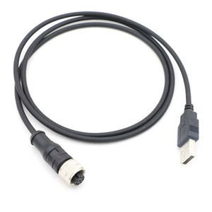 ขั้วต่ออุตสาหกรรม M12 แบบ A-coded 8 พิน ตัวเมีย พร้อมช่องเสียบแบบงอและสายเคเบิล PVC 3M สำหรับโมดูล I/<span class=keywords><strong>O</strong></span> - Product Image 5