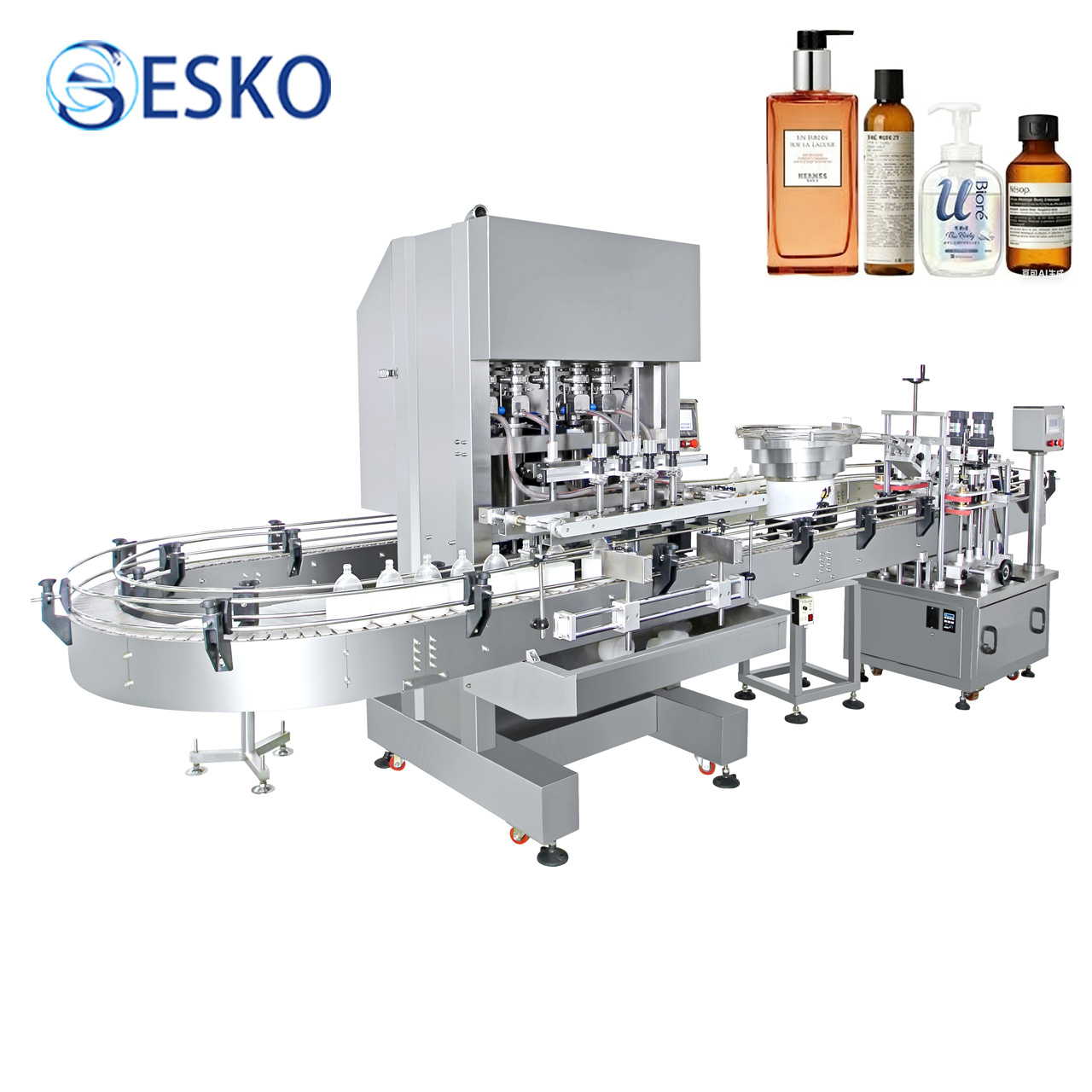 ESKO High Accuracy Bottle Servo Motor Control Filling Machine for Food & Chemicals Bottle Jar with Capping