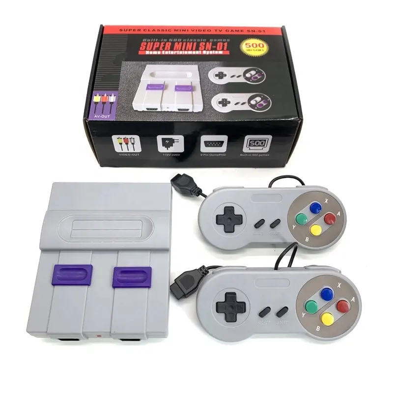 SN-01 Portable Retro Video Game Console 8Bit Built-in 500 Retro Games Super Mini SN-01 For AV TV Connection Support 2 Players