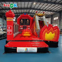 Sayok Feuerwehr thème gonflable rebondissant Combo toboggan rebond caserne de pompiers pompier gonflable gonflable camion de pompiers château videur