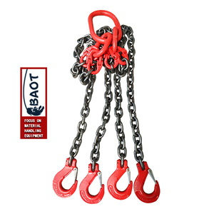 Sling rantai empat kali lipat ayunan kaki mengangkat dengan 4 kait pegangan keselamatan tugas berat untuk mesin lift Hoist - Product Image 4