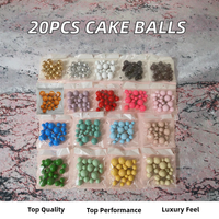 Boules en mousse artificielle miniatures de tailles mixtes 2 2,5 3 4 cm, décoration de gâteau pour la Saint-Valentin, or, argent, rose, bleu, 20 pièces, fournitures de décoration de gâteaux