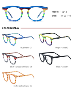 Gafas de acetato Borregls para mujer 2025, nuevo diseñador de marca, montura de gafas redondas de alta calidad, gafas ópticas <span class=keywords><strong>Retro</strong></span> 19342 - Product Image 3