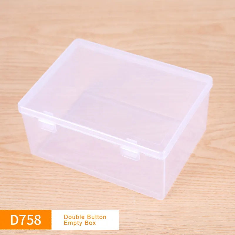 D758 kare şeffaf çift toka PP boş kutu aperatif şeker hediye saklama kutusu plastik ambalaj