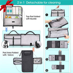 Sac à Langer en Polyester personnalisé, Sac à Langer Pour bébé, tapis à Langer pliable, Sac à main de rangement Pour l'extérieur, Sac de lit de bébé, Sac fourre-tout Pour maman - Product Image 6