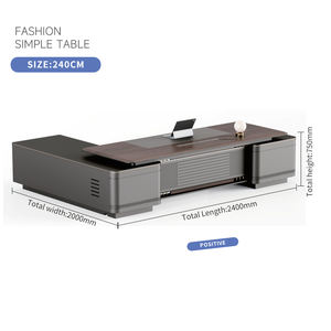 モダンなMDFオフィス家具セット CEOマネージャー向けL字型デスク オフィスチェアとテーブル 耐久性のある環境に優しいエグゼクティブオフィスデスク - Product Image 4