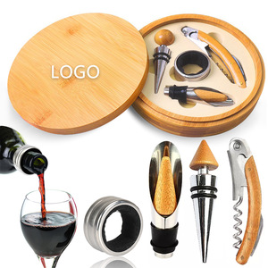 مجموعة فتاحة زجاجات النبيذ متعددة الوظائف للتجارة عبر الحدود، علبة هدايا من الخيزران، تشغيل يدوي، إنتاج مباشر من مصنع صيني - Product Image 1